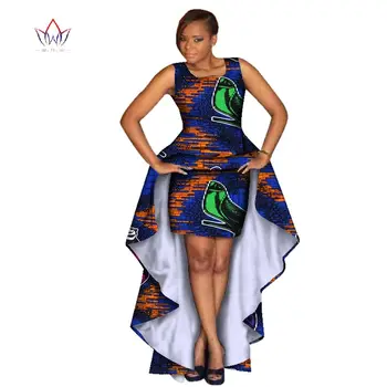 BRW Modes Āfrikas Svārki Komplekti Sievietēm Dashiki X-Garš Krekls un Svārki Āfrikas Apģērbu Bazin Plus Lieluma Sievietēm Komplekti WY1600