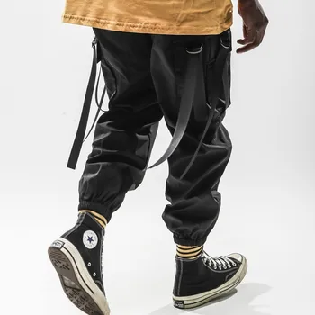 2022 Kravas Bikses Vīriešu Apģērbu Modē Safari Stils Treniņbikses Harajuku Streetwear Baggy Bikses Anime Zaudēt Hip Hop Wide Kāju Elsas