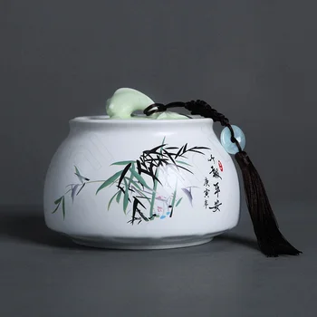 Jaunrade Keramikas Tējas Uzglabāšanas Ķīnas Vintage Tintes un Mazgāt Baltā Skārda Bundžām, Kafijas Galds, Tējas Lapas Organizators Dzīvojamā Istaba Dekori