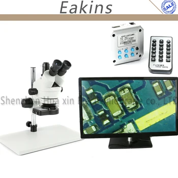 Vienlaicīgi-Foca 7X-45X Trinokulara Tālummaiņas Stereo Mikroskopu+16MP HDMI USB 1080P Digitālo Video Mikroskopa Kamera+Liela Izmēra Statīvs+LED 144