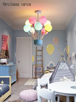 Karikatūra radošo balonu lustra zēni meitenes guļamistaba bērnu istaba lampas modernās romantiska krāsainiem baloniem lustras