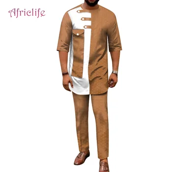 Vasaras Āfrikas Kleita Vīriešu T-krekls Tērpi Modes Raibs Skaists Vīriešu Gaismas Plānas Tipa Bikšu Komplekti WYN1404