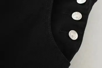 Plus lieluma melns sieviešu kombinezons džinsu bikses 2018 jaunu modes vasaras augsts viduklis kabatas, aproces dāmas Džinsa bikses 5XL
