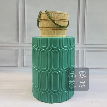 Ziemeļvalstu keramikas cilindrs izkārnījumos vienkāršu mūsdienīgu atpūtas krēsls Ķīnas radošo mēbeles, retro mērci stūrī