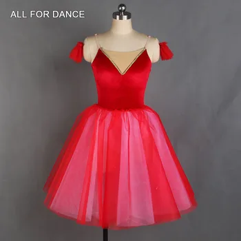 Augstas kvalitātes sarkano ilgi svārki romantiska balerīna tērpu pieaugušajiem un meitenes balerīna kleita 21262