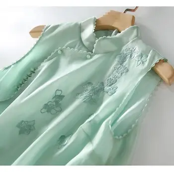 Ir 2021. tradicionālā ķīniešu apģērbu bez piedurknēm cheongsam krekls qipao blūze ķīniešu tradicionālās top blūze sieviešu blūze cheongsam