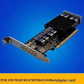 PCI-E 3.0 X16 PEX8749 U. 2 SFF-8649 Pielāgots Cietvielu NVMe SSD Cietā Diska Adapteri, izņemiet Karti PC