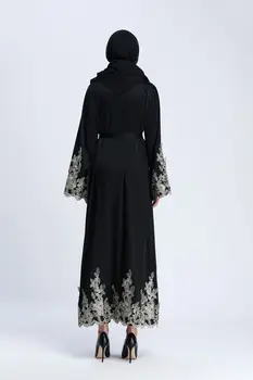 Muslīnu Zelta Zīda Izšūti Mežģīņu Jaciņa Drēbes Abaya drēbes musulmaņu sieviešu abaya turcija abaya turcija malaizija