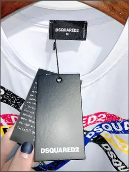 Patiesu Dsquared2 dsq augstas kvalitātes drukāts T-krekls, lielgabarīta T-krekls pāriem DT585