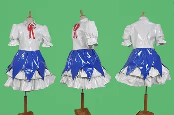Spēle Touhou Projekta Cirno Cosplay Kostīmi, Zilā Un Baltā Krāsā Vienādu Kleitu Pieaugušo Unisex Puse Lomu Spēlē Apģērba Custom-Nekādas
