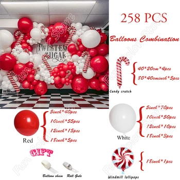 258pcs Priecīgus Ziemassvētkus Happy Birthday Party Kāzu Fons Bezmaksas Piegāde Lateksa Konfektes Kruķis Balonu Arkas, Baby Dušas Dekoru Komplekts