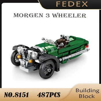 8151 High-tech Creator Green Morgen 3 Wheeler Modeli, Celtniecības Bloki, Ķieģeļi, Sporta Auto RC KM Rotaļlietas Bērniem Dzimšanas dienas Dāvanas