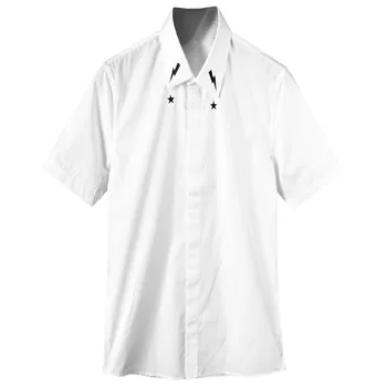 Jaunu, Jauku Vīriešu Klasiskās NEIL BARRETT pērkons Zvaigzne Modes Kokvilnas Ikdienas Krekli Krekls augstas kvalitātes Kabatas ar Īsām piedurknēm-U 2XL #A9