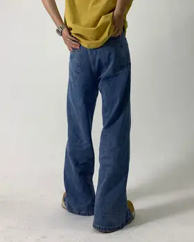 Ir 2021. Vintage Sadalīt Džinsi Vīriešu korejas Šiks Modes Gadījuma Mazgā Džinsa Bikses Vīriešu Streetwear Hip Hop Džinsu Bikses