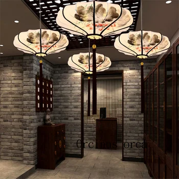 Jauna, Ķīniešu stila lustra dienvidaustrumu klasiskā viesnīcā, restorāns., Ķīniešu vēja Zen restorāns radošas lampas laternas