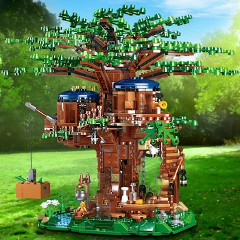 KM Radošo Koka Mājas Modelis Ķieģeļu Uzstādīt Maināmiem Rudenī Lapas ar Skaitļiem, Celtniecības Bloki, Rotaļlietas Bērniem Ziemassvētku Dāvanas