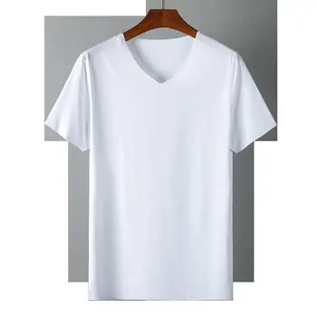 4gab Jaunas T Krekls Homme Vīriešiem ir Plānas Vasaras Apģērbu ar Īsām Piedurknēm Ledus Zīda vienkrāsainu t Vīriešiem Topi