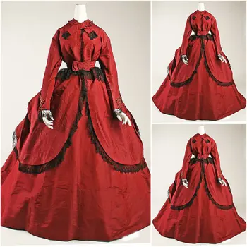 18 Gadsimta pilsoņu Kara Dienvidu Belle Tērpu vakara Kleita/Viktorijas Lolita kleitas/skārleta kleita US6-26 SC-982
