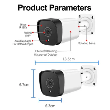 ZHXINSD Drošības Kameru Sistēmas 8CH 5MP HD POE VRR Komplekts CCTV divvirzienu Audio AI Seju Atpazīšana Āra Video Novērošanas IP Kameras Komplekts