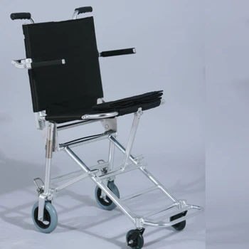 Noklikšķiniet Uz Vienas Locīšanas Portatīvo Aprūpes Rokasgrāmata Gaisa Ratiņkrēslu Ultra Viegls Alumīnija Ceļo