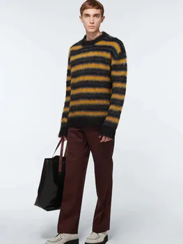 Vīriešu Vīna Sarkanā Slim Taisni Gadījuma Bikses Moderns Vīriešu korejiešu Versija Britu Stila Modes Modes Lielo Izmēru Slim Gadījuma Bikses
