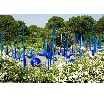 Dārza Dekorēšana Murano Stikla Pastāvīgo Skulptūru Hotel Art Stikla Grīdas Lampa Zilā Puses Pūstā Stikla Skulptūra