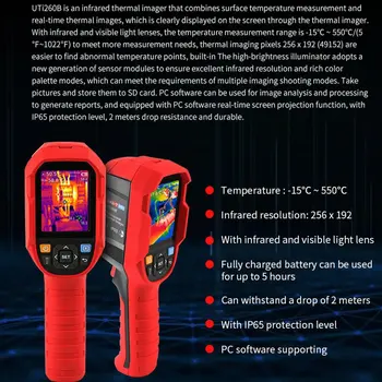 UTi260B infrared Thermal Imager -15~550 Rūpniecības Siltuma Attēlveidošana Kamera Rokas USB Infrasarkano staru Termometrs