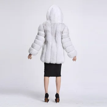 2018. gada Ziemas Jauno modes zīmolu Viltus fox kažokādas kapuci mīksta kažokādas jaka sieviešu silts biezāka siltu Mākslīgās kažokādas mētelis wj1230wj