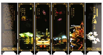 Miniatūras Locīšanas Dekoratīvās Ekrāna Galda Ekrāna antīkās Ķīnas Shanghai laku personības rotājumu vintage koka apdare