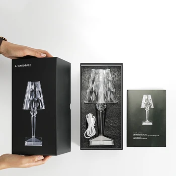 Itālija Dizainers Kristāla Galda Lampas USB Kartell Akumulatora Galda Lampas Sensors naktsgaldiņš Gaismas Restorāns Romantiska Iekštelpu Apgaismojums