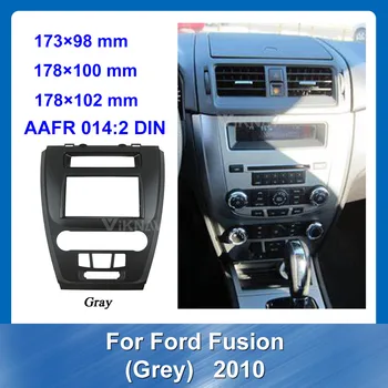 Automašīnas Radio Facia FORD Fusion 2010 Pelēks Auto pielāgošanas DVD rāmi, Audio atskaņotājs, Fascijas Auto Stereo Installtion MELNS TUMŠI SUDRABA