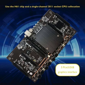 AU42 -H61 X79 BTC Miner Mātesplati ar E5 2603 V2 CPU+Dzesēšanas Ventilatoru LGA 2011 DDR3 Atbalstu 3060 3070 3080 Grafikas Karte