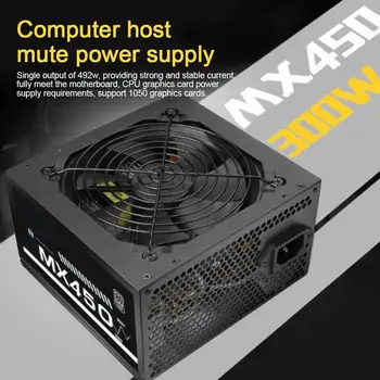 MX450 Gaming PC Power supply ATX 12V 450W PFC Silent Fan 24 Pin 150V-264V Datora Darbvirsmas Barošanas bloki Intel