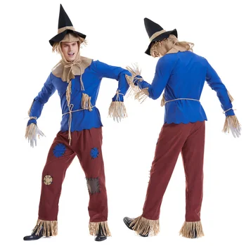 Halloween Jaunu Skatuves Šovs Veic Pieaugušo Pāriem Scarecrow Cosplay Kostīmi