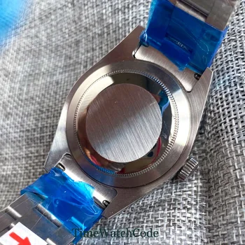 Parnis 40mm Automātisko, Mehāniskās Mens Watch Sapphire Crystal White Dial Oyster Aproce Zibens Otro Pulēta Apdare
