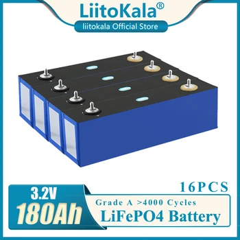 16x LiitoKala 3.2 V 180Ah Lifepo4 Uzlādējams akumulators lielas strāvas diy12v 24v Saules Uzglabāšanas Inverter RV Elektriskā automašīna golf grozs