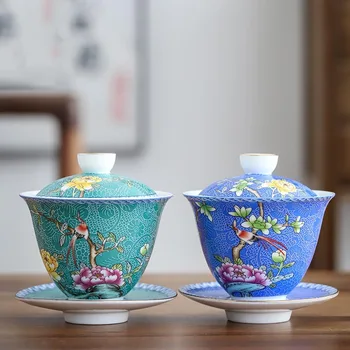 180ml Keramikas Tējas Tureen Jingdezhen Porcelāna Tējas Bļodā Emaljas Skaistu krūzīti Ķīnas Kung Fu Tējas Komplekts Teaware Drinkware Apdare