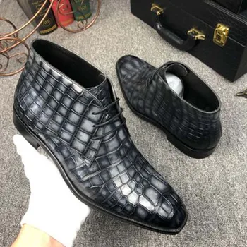 Ousidun vīriešiem kurpes krokodils vīriešu zābaki augstums samazināt vīriešu zābaki vīriešu Otu, krāsu krokodils vēdera biznesa atpūta