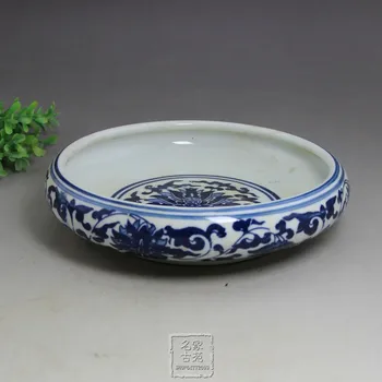 Ming un Qing Dinastiju, antikvariāts porcelāns, amatnieku Roku darbs, Mājas, Mēbeļu rotas ir smalkas zilas un baltas porcelāna pelnu trauku