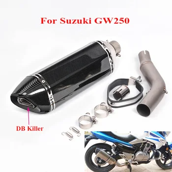 Kvīts par GW250 Motociklu Slip-on Izplūdes gāzu trokšņa Slāpētājs, Muffler Caurules Vidus Vidus Saiti Savienotājs Suzuki GW250