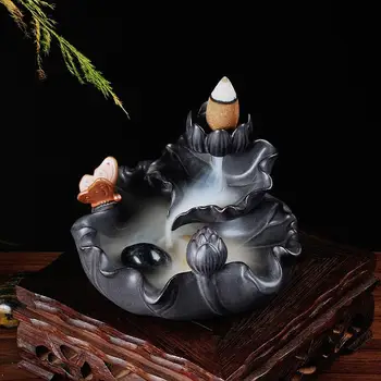 Keramikas tauriņš atpakaļ vīraks degļu vīraks Moonlight radošo izlietne sandalkoka eļļas degļu koka bāzes