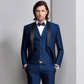 Trīs Gabals/Set Biznesa Puse Labākais Vīriešu Uzvalki Lakatu, Atloks Ir 2021. Vienu Pogu, Pasūtījuma izgatavotu Kāzu Apģērbi Vīriešiem Komplekti