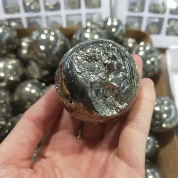 1pc Dabas Pyrite Rūdas, Vara Pyrite Bumbu Minerālu Paraugu Chalcopyrite Crystal Rock Akmeņu Kopu Kolekcija Akmens