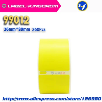 60 Ruļļi Dzelteno Krāsu Generic Dymo 99012 Etiķetes 36mm*89mm 260Pcs Savietojams LabelWriter400 450 450Turbo Printeri
