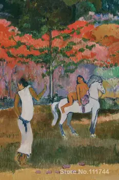 Femme et cheval blanc Paul Gauguin slavenās gleznas eļļas gleznas, reprodukcijas Augstas kvalitātes Roku apgleznoti