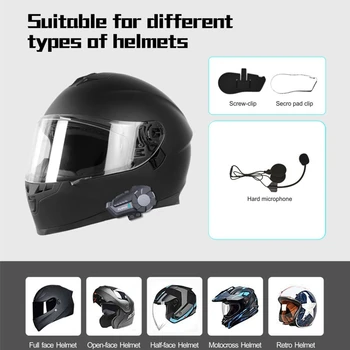 Hysnox HY-01S Motociklu Bezvadu Ķivere Domofons Qualcomm 5.0 Procesors, 1000M Ūdensizturīgs Bluetooth Austiņas ar FM Radio