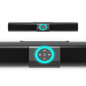 BS-20A Bluetooth Portable Speaker Mājas Stereo Kinoteātra Surround TV Soundbar ar Tālvadības Krāsu Gredzenu LED Gaismas FM USB AUX TF RCA, PC