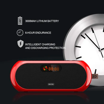 Shidu S198 Portatīvā Bluetooth Skaļruni USB TF Karte, AUX U diska FM Radio, MP3 Mūzikas Atskaņotājs, Mini FM Uztvērējs