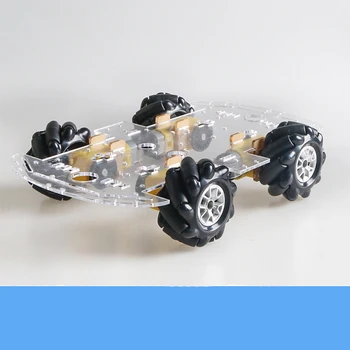 60mm Mecanum Riteņu Akrila Šasijas Smart Auto + 4gab TT Motoru DIY Tālvadības Rotaļlietas Saderīgs ar Aveņu Pi / Arduino