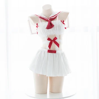 Kawaii Lolita Meitene Kostīmu Sleepwear Apakšveļa Apakšveļa Japāņu Sweet Jūrnieks Uzvalks Anime Cosplay Sievietēm